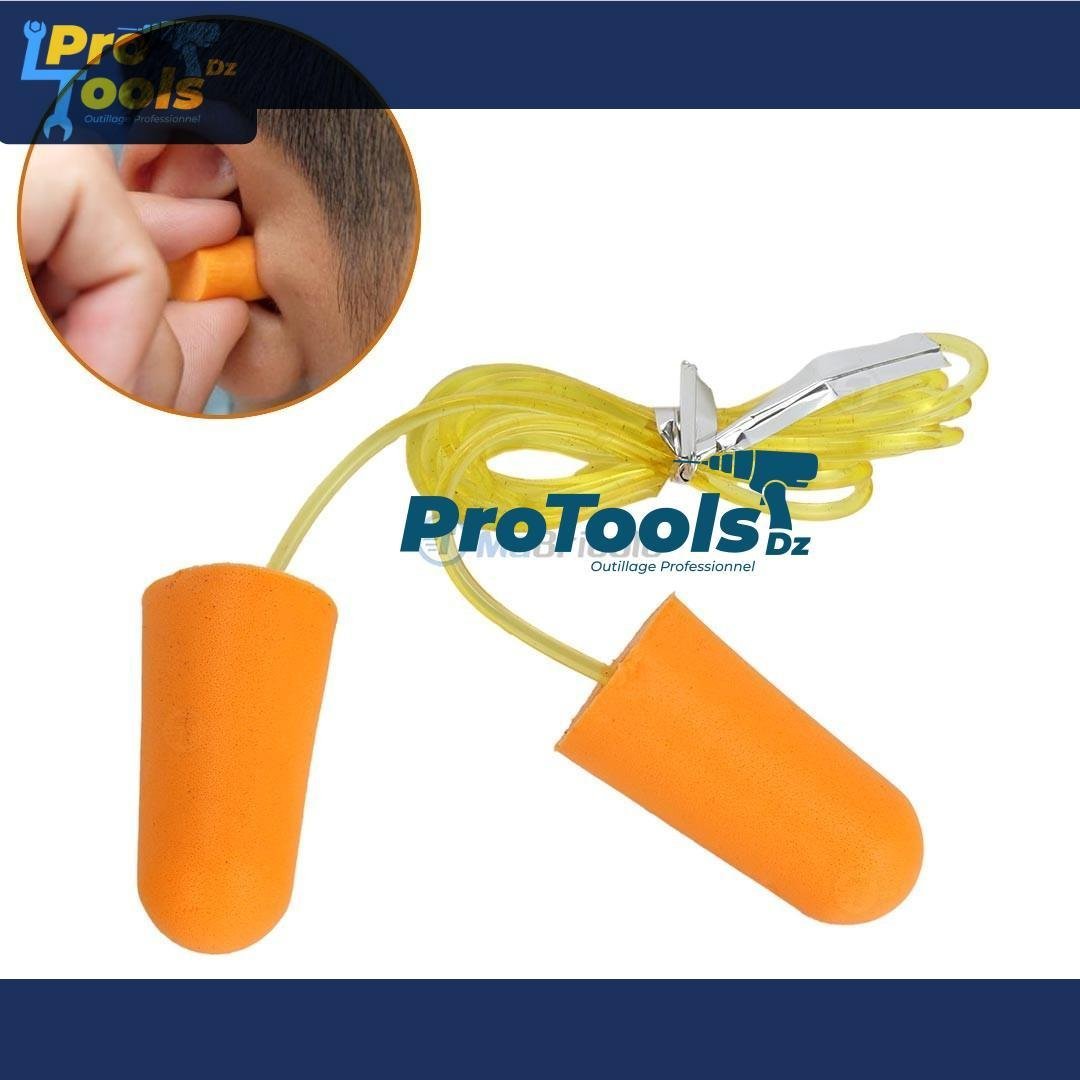 سدادات أذن برتقالية اللون لإلغاء الضوضاء مع خيط بيطرو